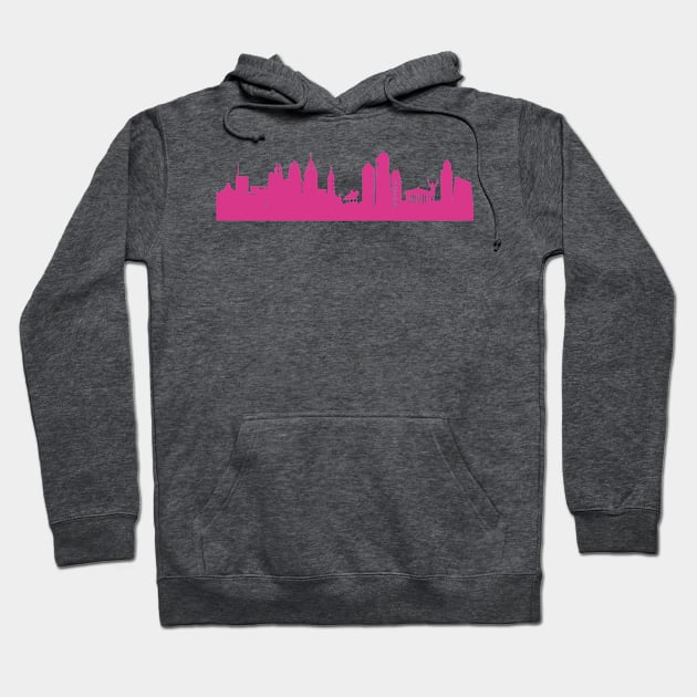 Philadelphia skyline pink Hoodie by 44spaces